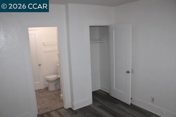 a view of a bathroom with a toilet