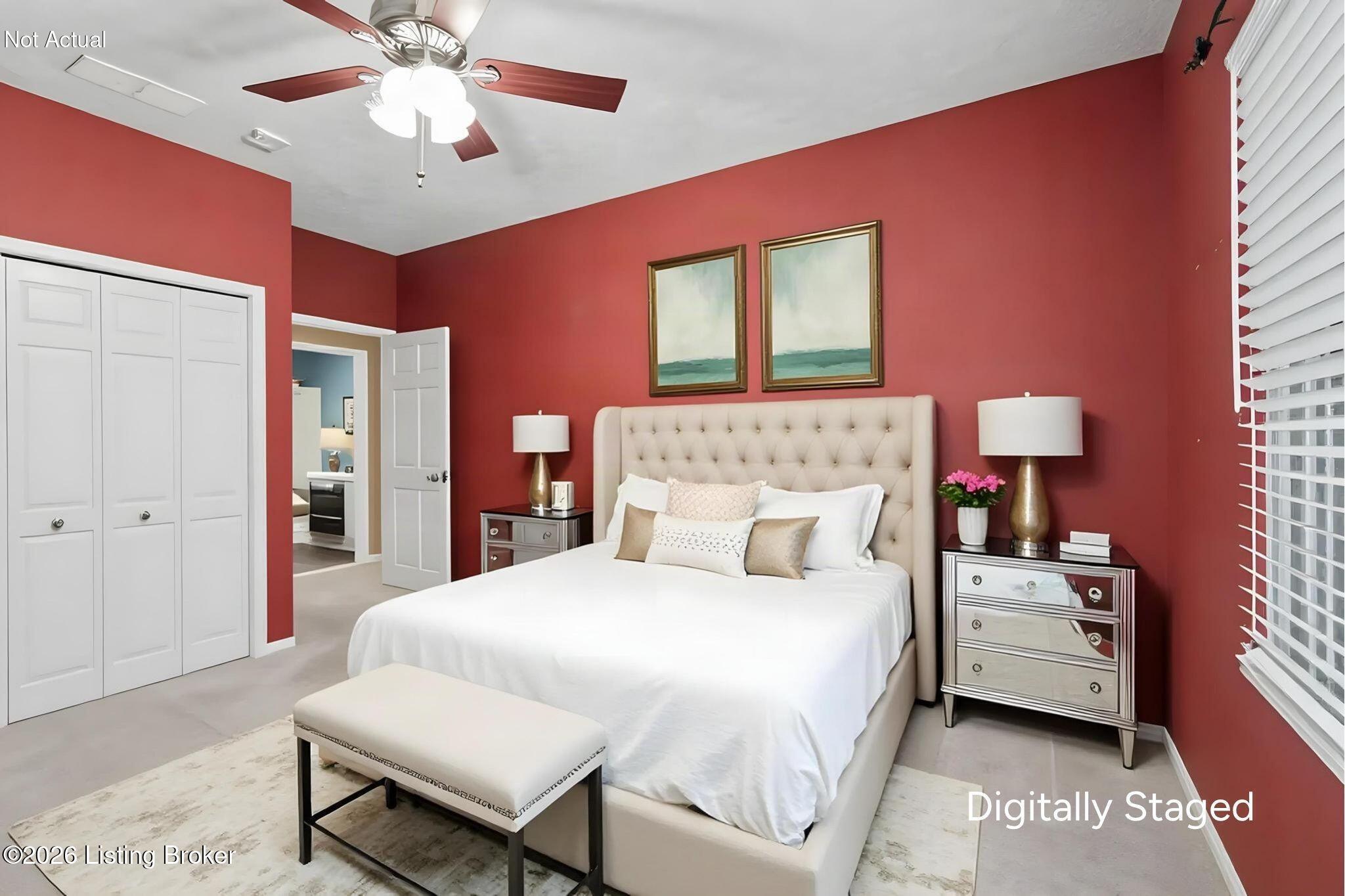 3112 Hendon Road Louisville, KY 40220 - Photo 11 of 26 Room to welcome guests in comfort. This generously sized second bedroom easily accommodates a queen-size bed, nightstands, and a bench, with room to spare.