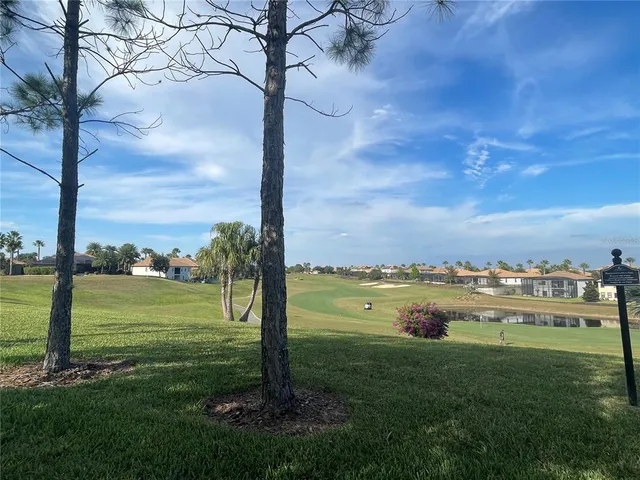 a view of an ocean with a big yard