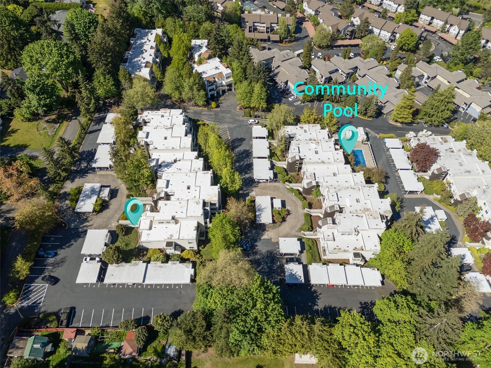 7331 Old Redmond Road, Unit 121 Redmond, WA 98052 - Photo 28 of 28 an aerial view of multiple house with yard