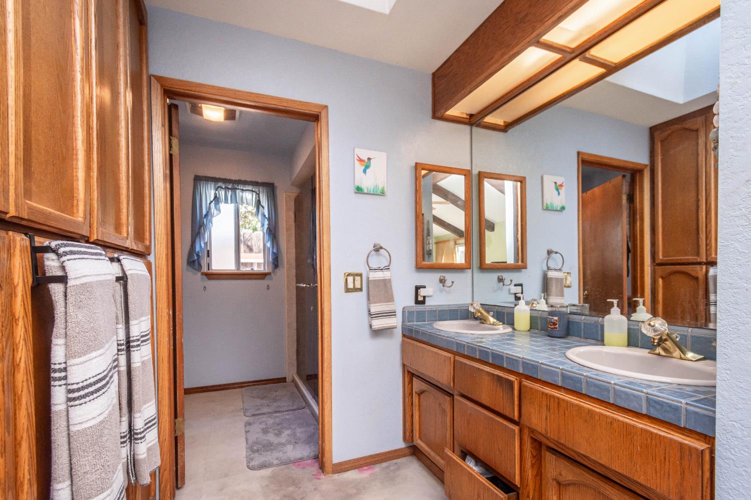 2266 River Trails Circle Rancho Cordova, CA 95670 - Photo 35 of 86 a bathroom with a double vanity sink and a mirror