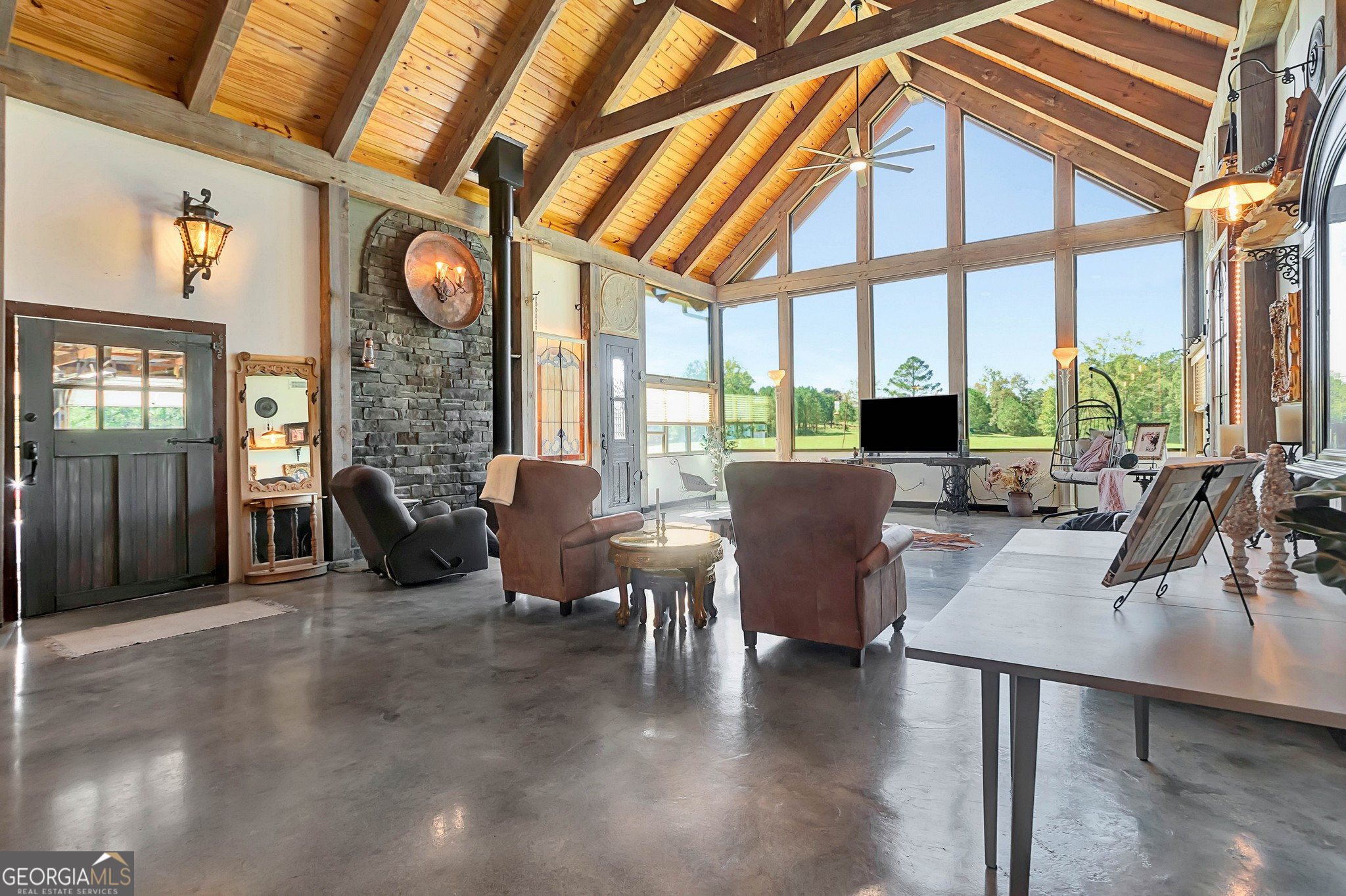 860 North Walker's Mill Road Griffin, GA 30223 - Photo 12 of 116 a view of a dining room with furniture window and outside view