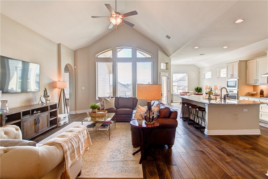 Great room with kitchen and kitchen nook.