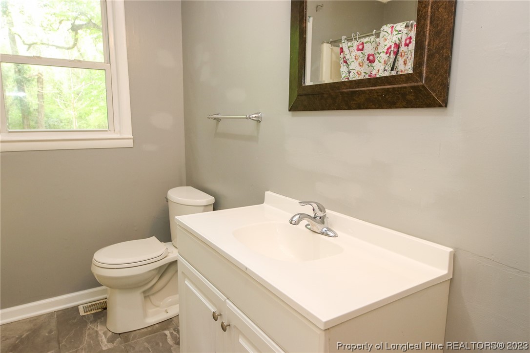 782 Horne Road Rowland, NC 28383 - Photo 9 of 27 a bathroom with a sink a toilet and a picture on the wall