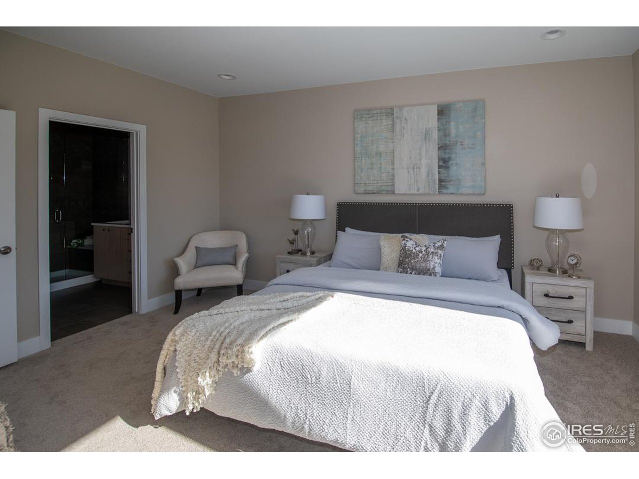 1530 South Terry Street Longmont, CO 80501 - Photo 12 of 21 a bedroom with a bed and a lamp