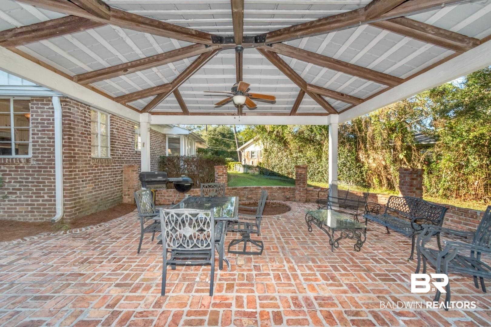 302 Springwood Drive East Mobile, AL 36608 - Photo 28 of 35 View of patio with a gazebo, ceiling fan, and a grill