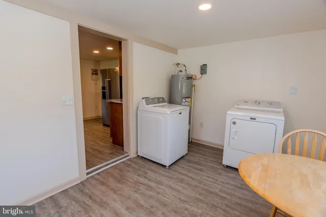 a room with a washer and dryer