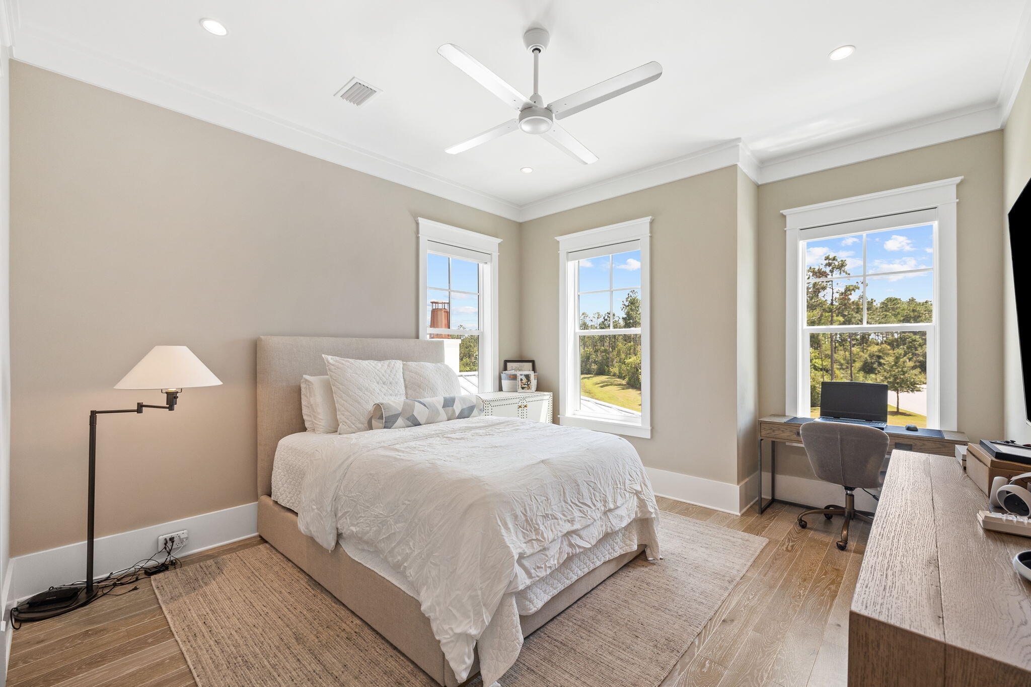 12 Needle Cast Ln Inlet Beach Inlet Beach, FL 32461 - Photo 45 of 74 a bedroom with a bed couch and large windows