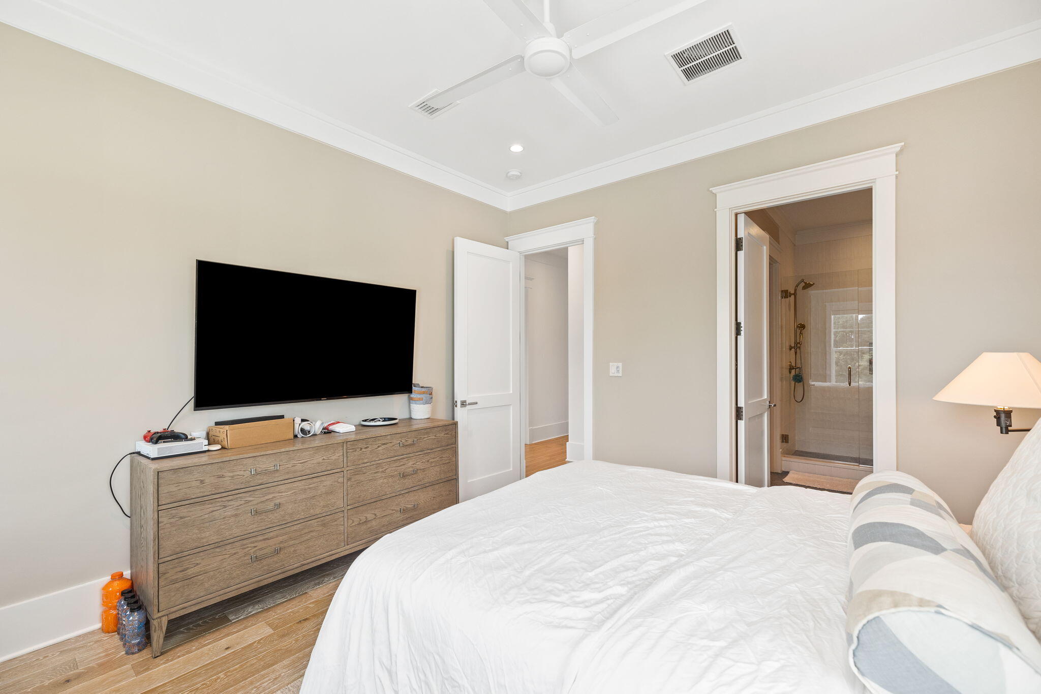 12 Needle Cast Ln Inlet Beach Inlet Beach, FL 32461 - Photo 47 of 74 a bedroom with bed and flat screen tv