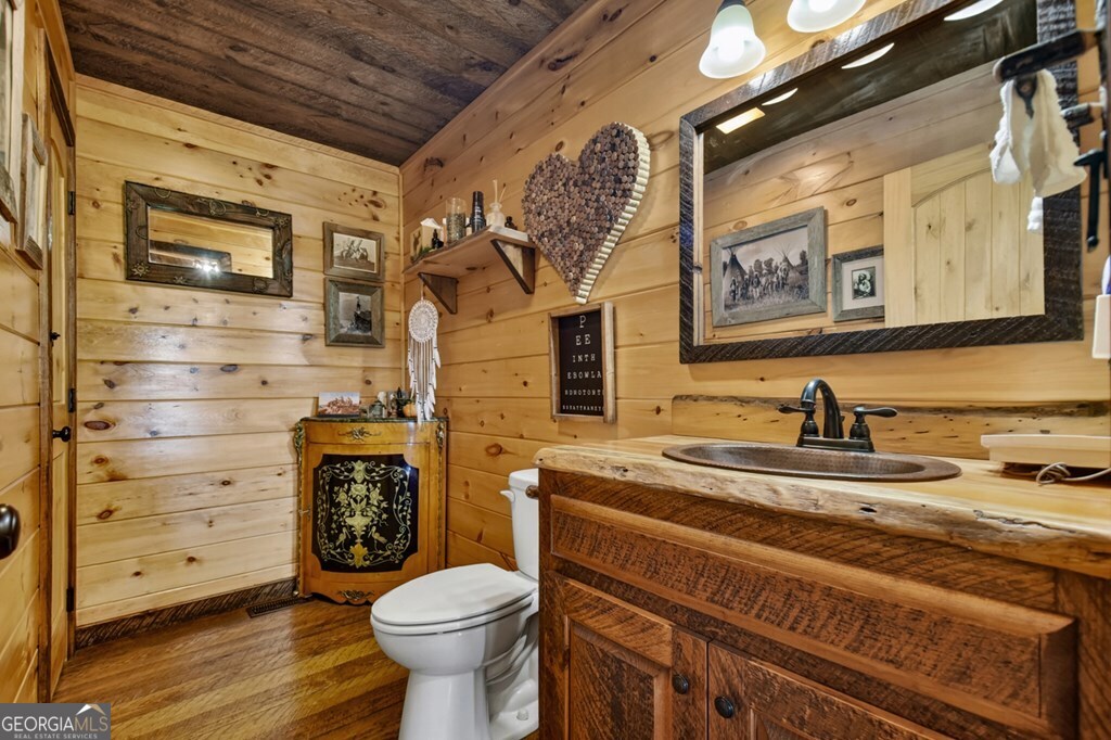 459 Quail Ridge Road Epworth, GA 30541 - Photo 51 of 73 a bathroom with a toilet a sink and mirror