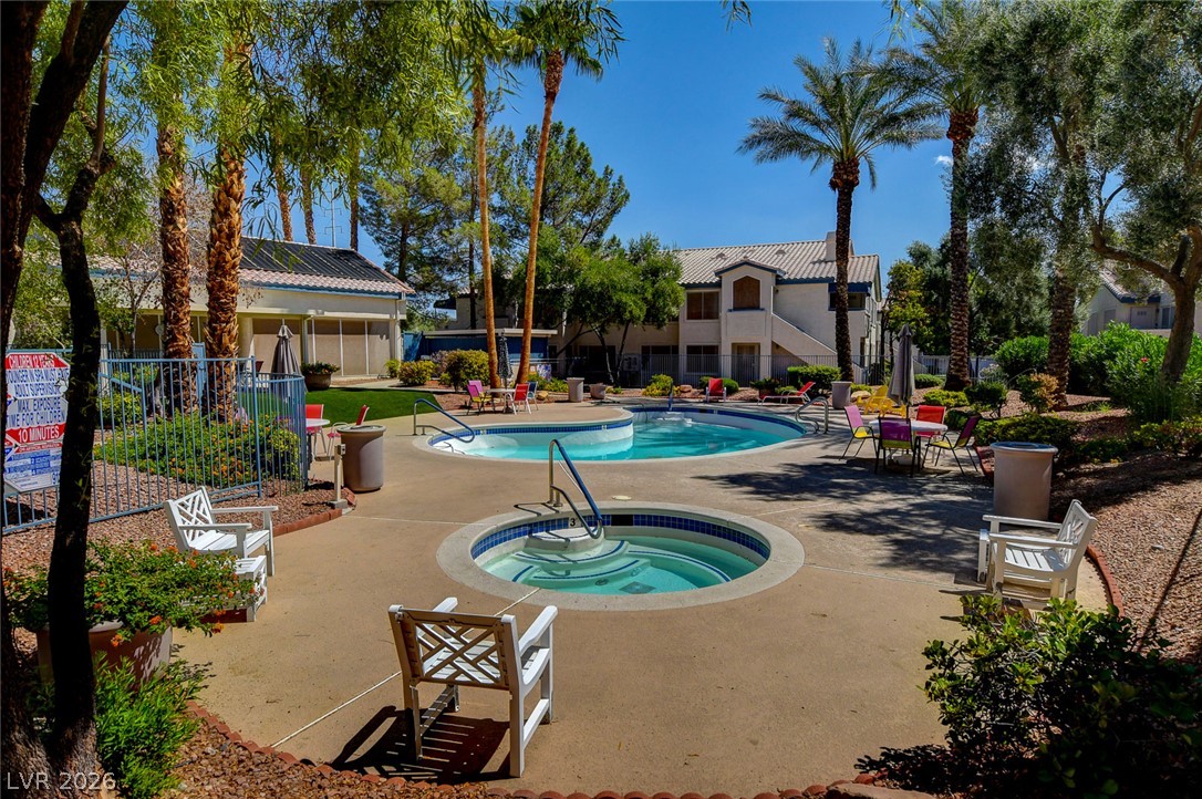3425 East Russell Road, Unit 223 Las Vegas, NV 89120 - Photo 41 of 47 A refreshing outdoor pool and spa await within this vibrant community setting.