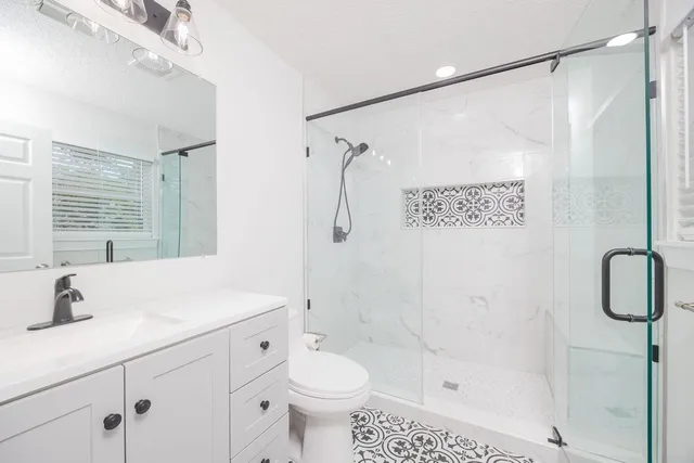 a bathroom with a shower