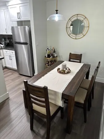 a table and chairs in a kitchen
