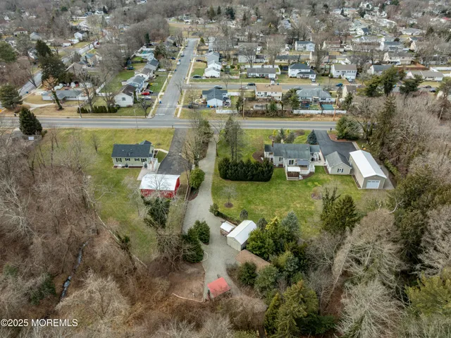 a view of a lake with a city