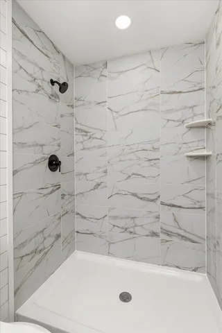 a bathroom with a shower
