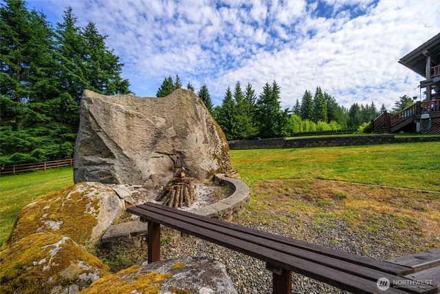 a view of balcony with wooden floor