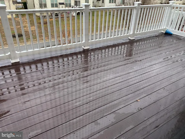 a view of wooden balcony