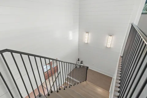 a small garden in the backyard of a house