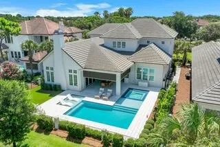 a view of an outdoor space and tennis court