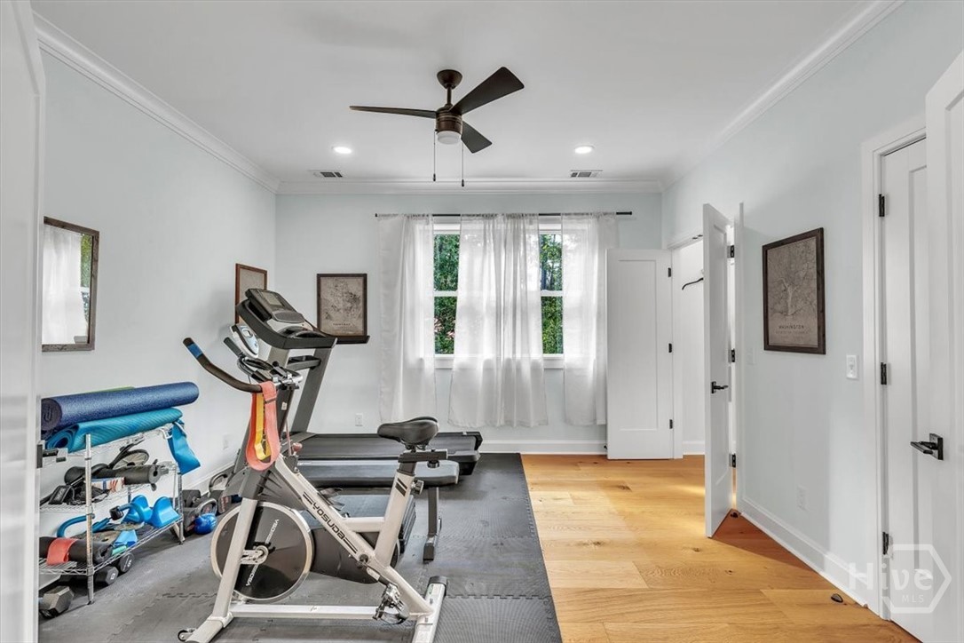 822 Dancy Avenue Savannah, GA 31419 - Photo 48 of 74 Bedroom 3 on second floor, double door entry perfect for flex space/gym.