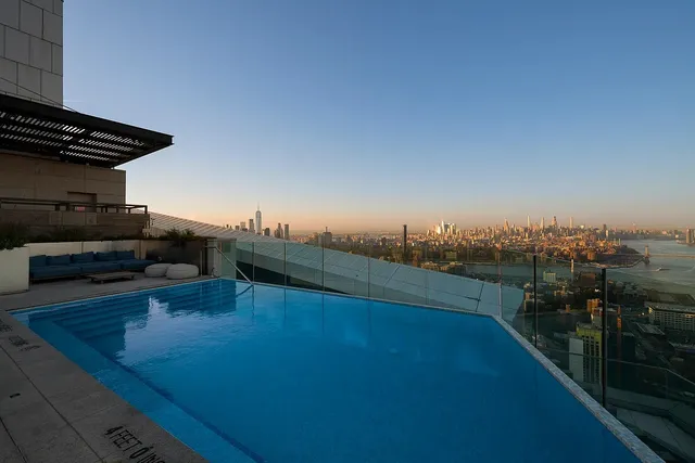 a view of a terrace with skyline
