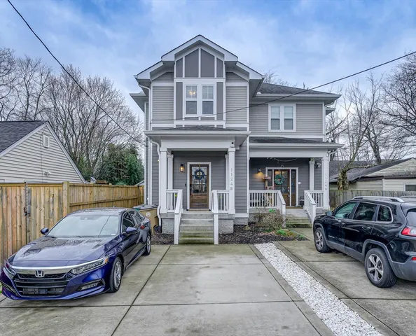 a view of a car in front of house