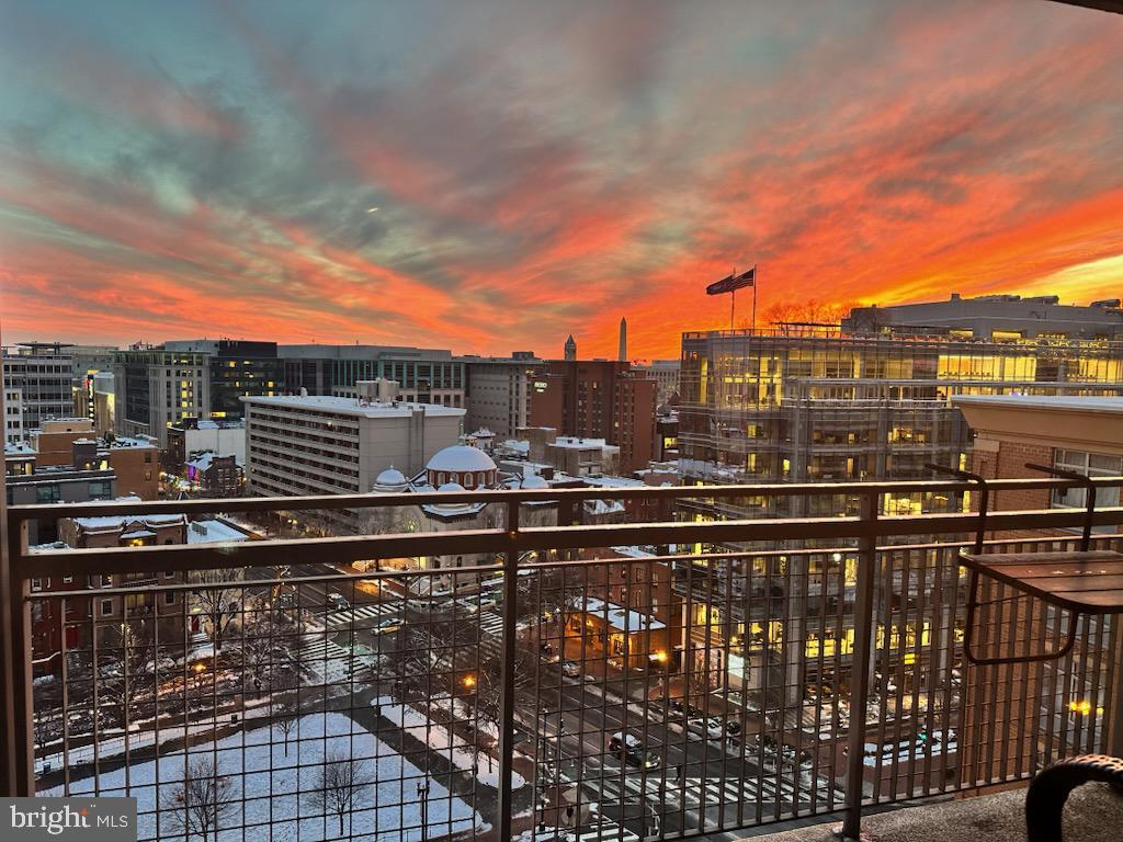 a view of city with balcony