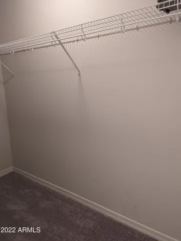 a view of small space with racks on the wall