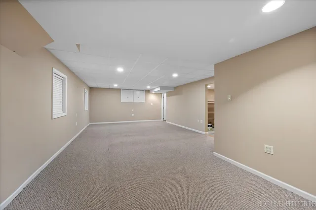 a view of a backyard with tree s