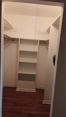 hallway with wooden floor