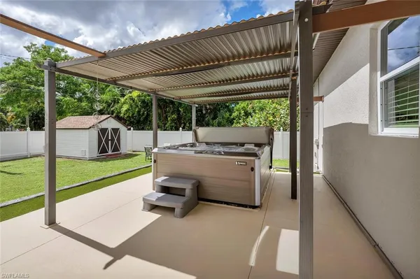 a view of porch with seating space