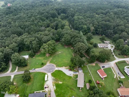 an aerial view of a house