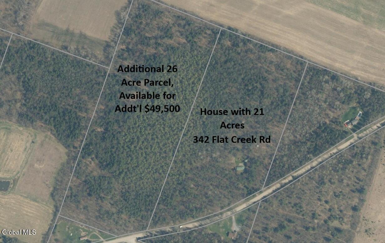 342 Flat Creek Road Root, NY 12166 - Photo 2 of 29 342 Flat Creek Aerial with Lines & Label
