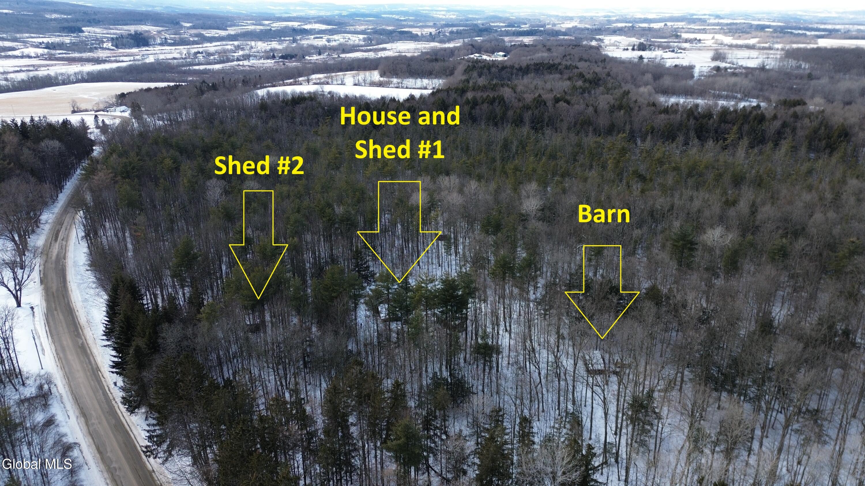 342 Flat Creek Road Root, NY 12166 - Photo 3 of 29 Aerial with labels