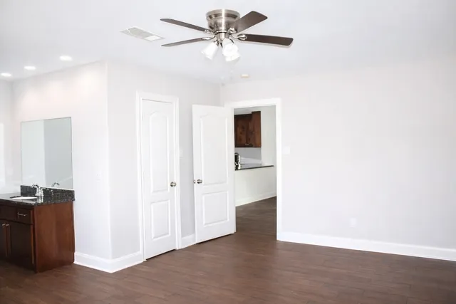 a view of a livingroom with a window