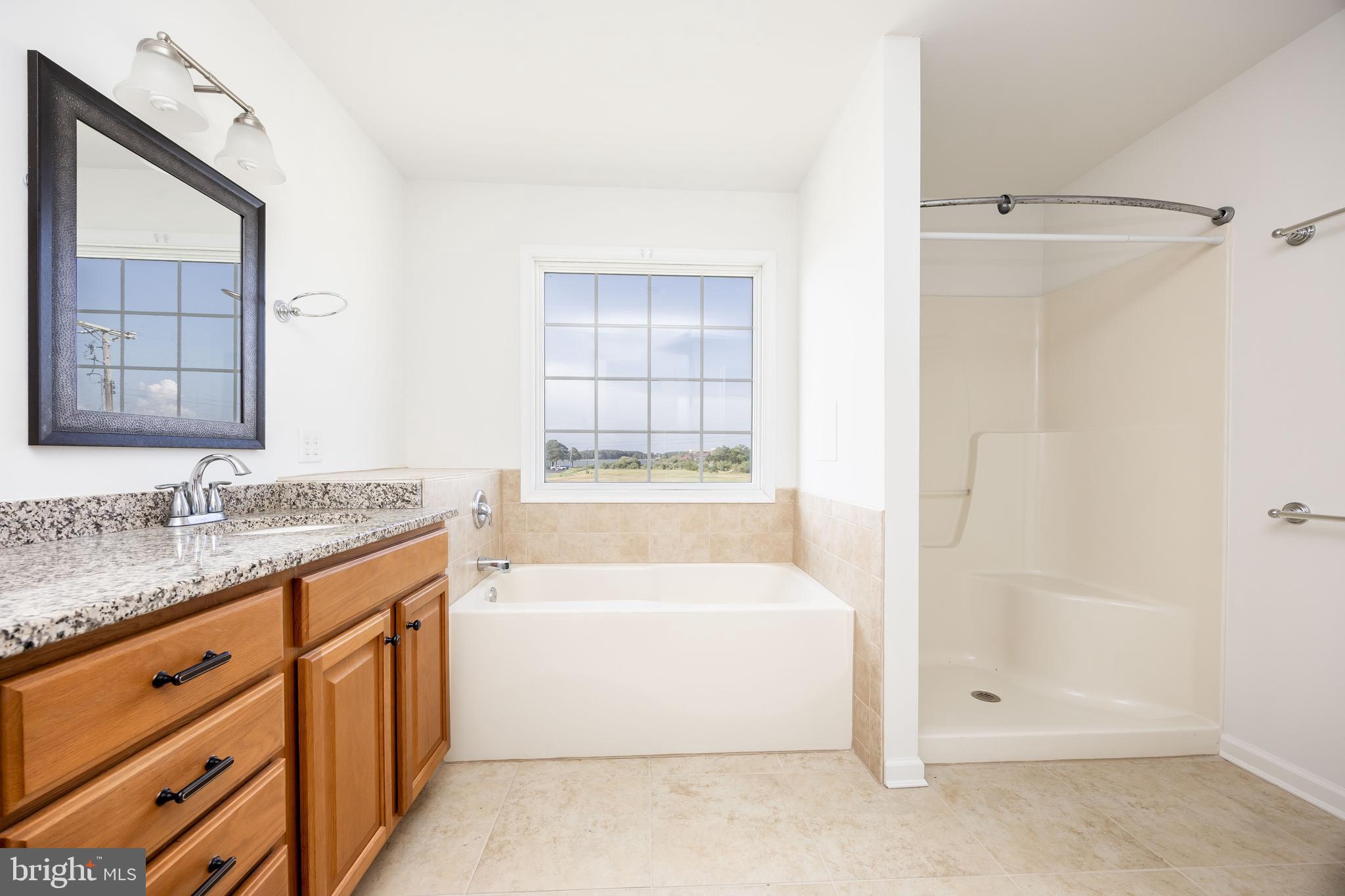 111 Sunset Circle, Unit 111E Crisfield, MD 21817 - Photo 46 of 57 a bathroom with a tub sink and mirror