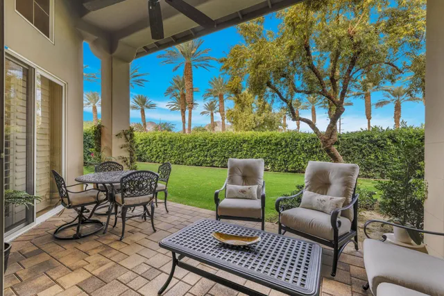 a outdoor living space with furniture