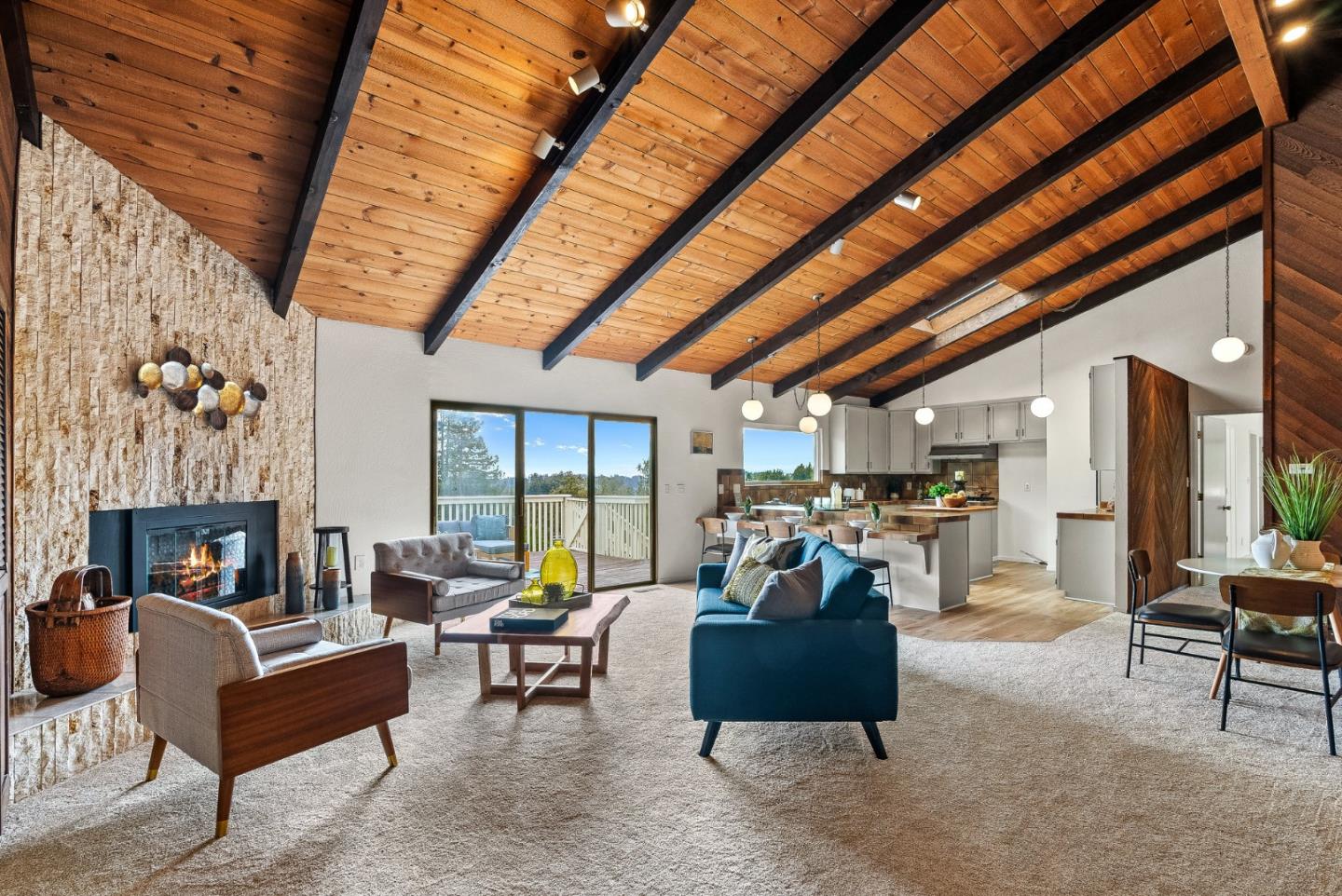 330 Enos Lane Corralitos, CA 95076 - Photo 16 of 73 a living room with furniture and a fireplace