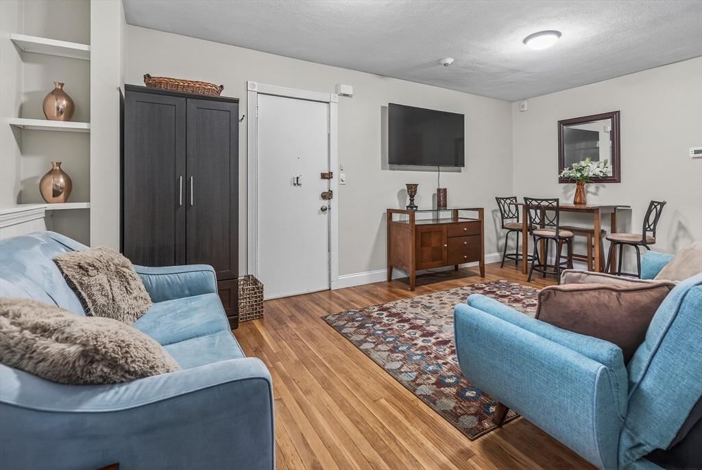 64 Commonwealth Avenue, Unit G1 Boston, MA 02116 - Photo 5 of 12 a living room with furniture and a flat screen tv