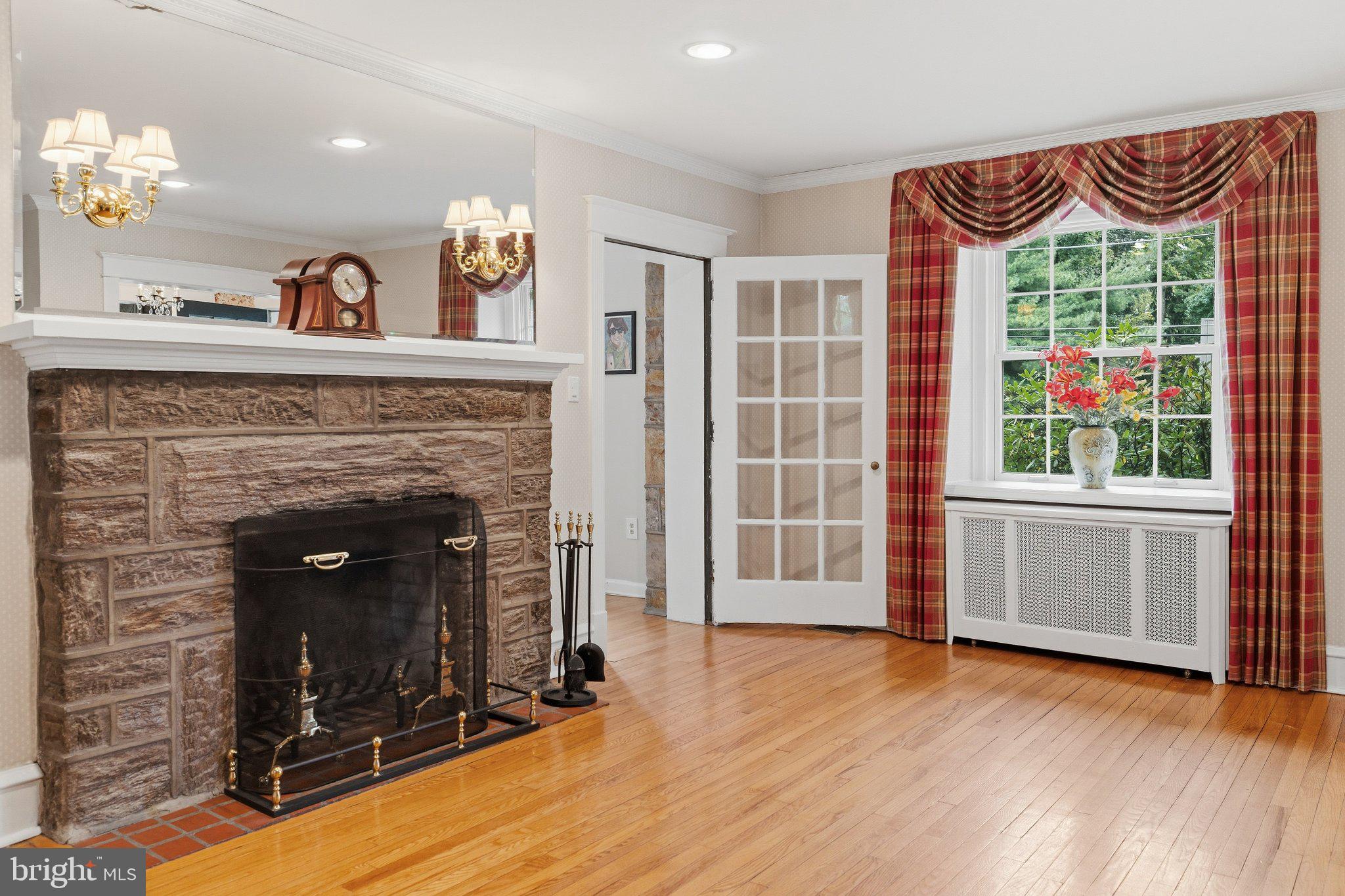 1046 Huntingdon Road Abington, PA 19001 - Photo 14 of 53 Living Room with Stone Fireplace
