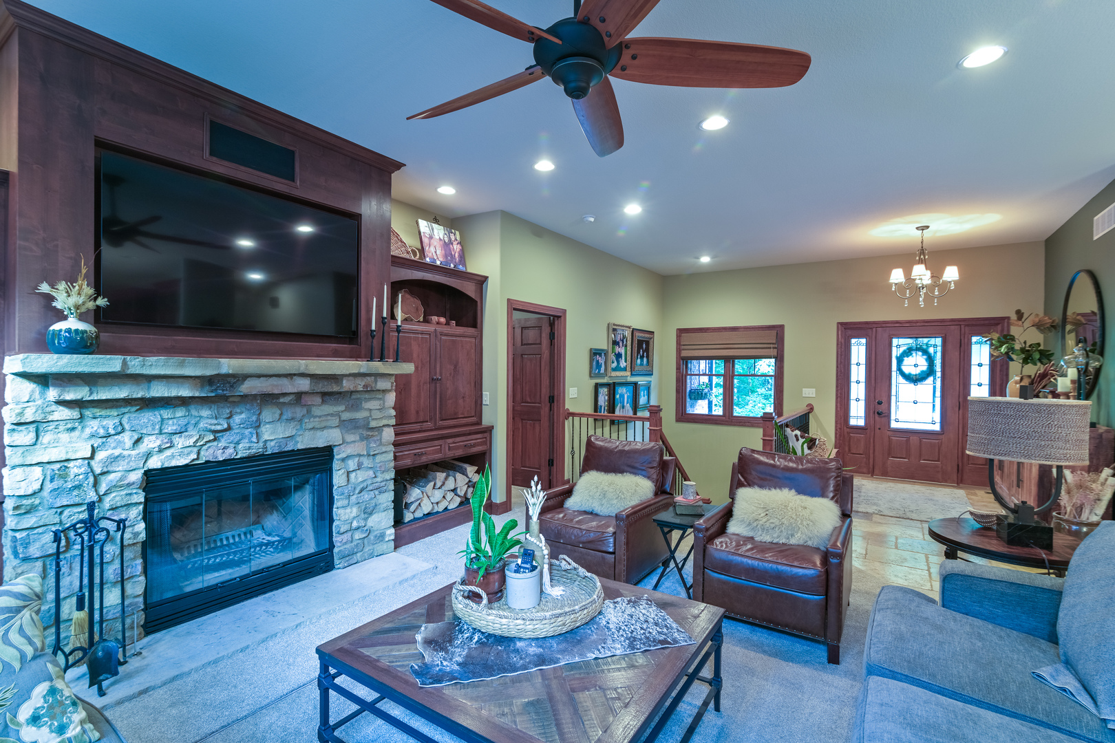 6690 Little Galilee Road Clinton, IL 61727 - Photo 22 of 53 a living room with furniture and a fireplace