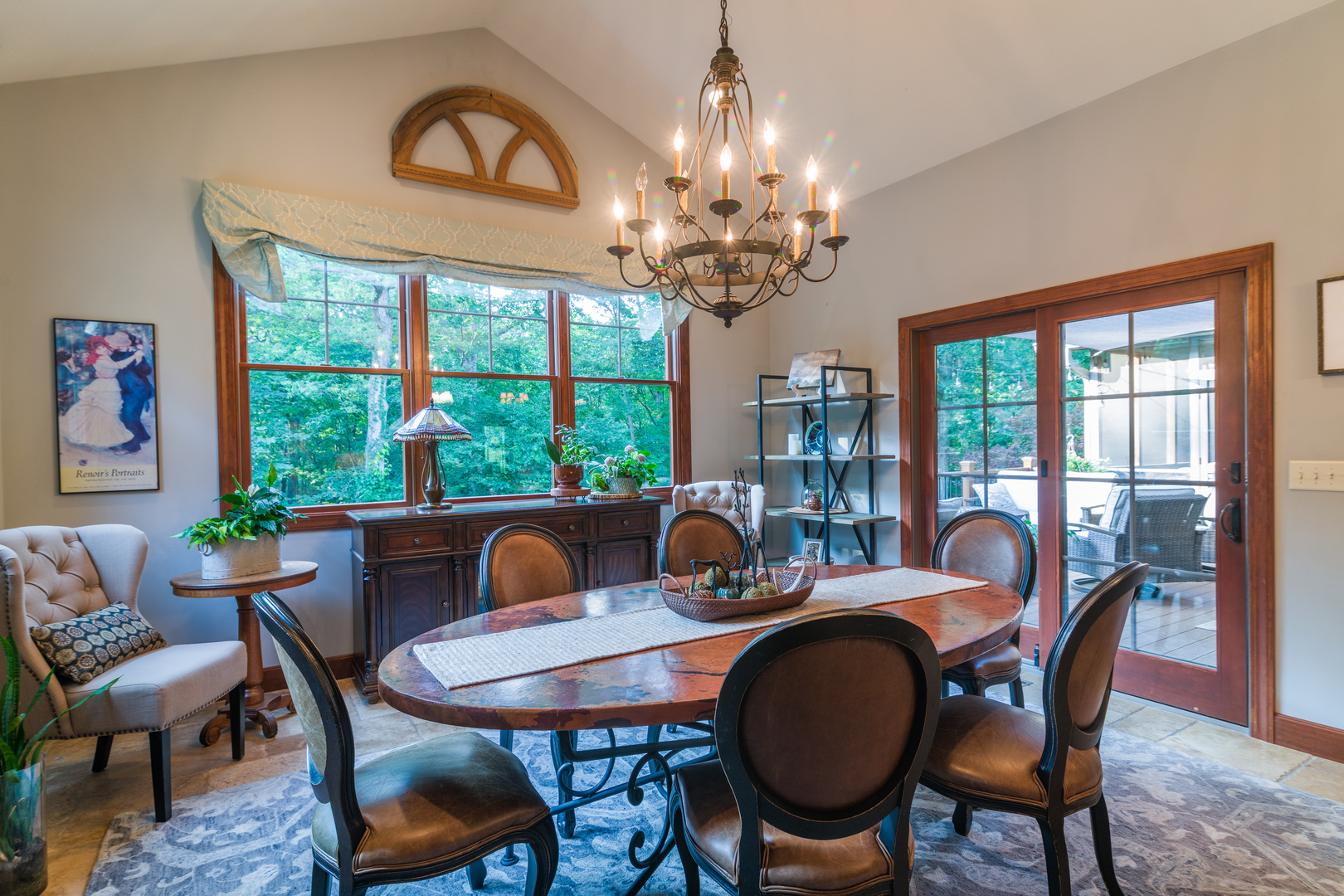 6690 Little Galilee Road Clinton, IL 61727 - Photo 28 of 53 a dining room with furniture a large window and a chandelier