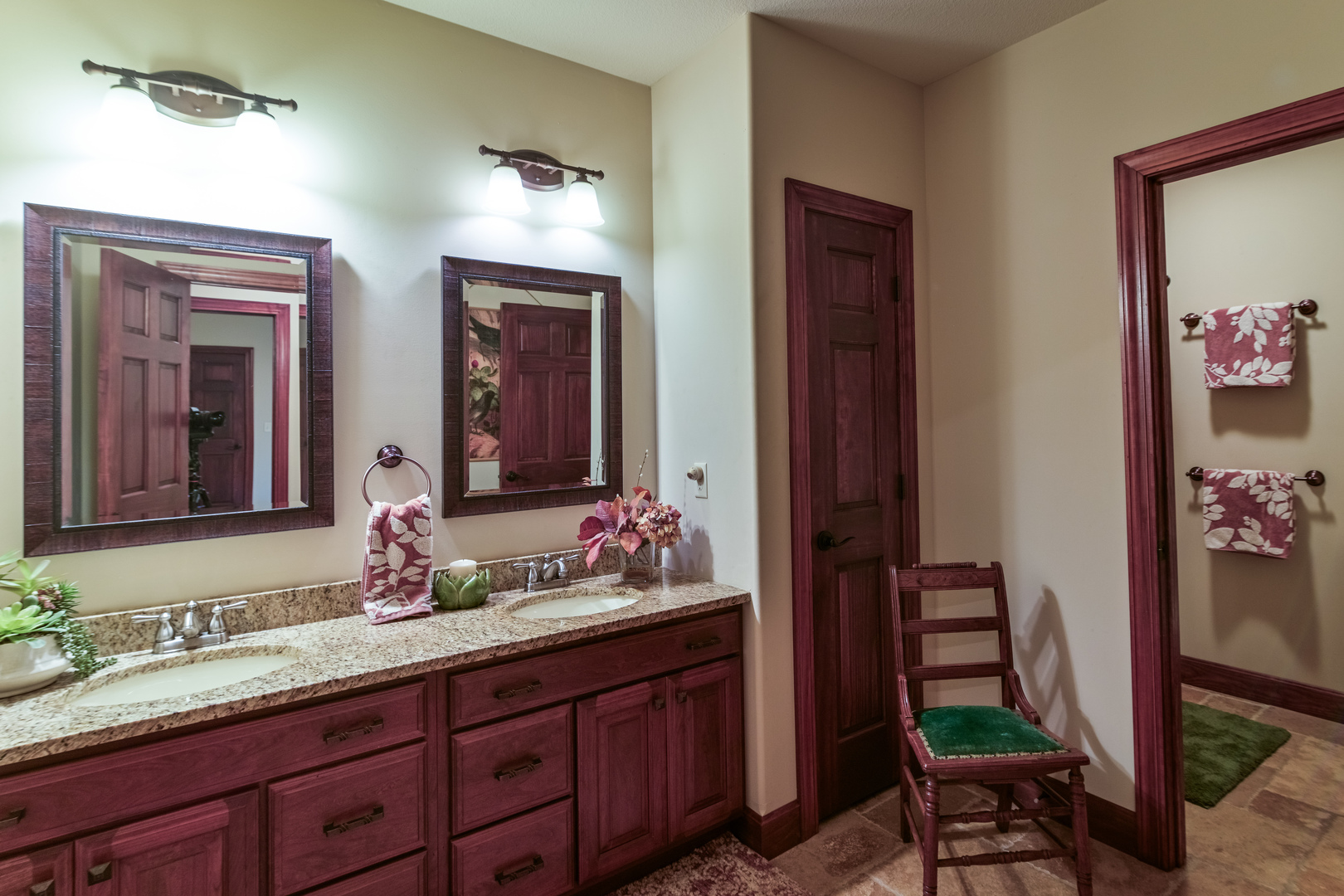 6690 Little Galilee Road Clinton, IL 61727 - Photo 53 of 53 a bathroom with a granite countertop sink and a mirror