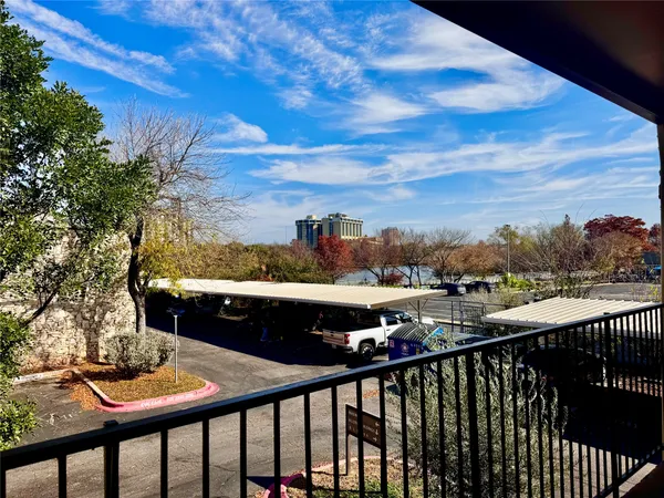 a view of city from a balcony