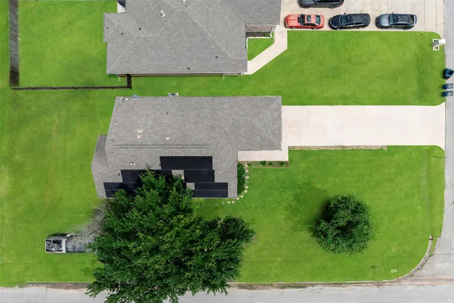 an aerial view of a house