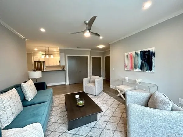 a living room with furniture and a couch