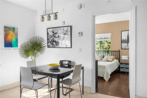 a bedroom with furniture and a bed