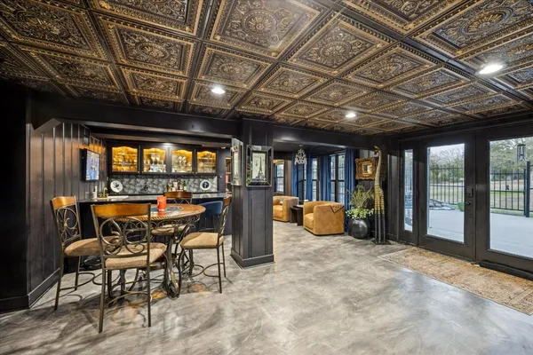 a view of a room with furniture