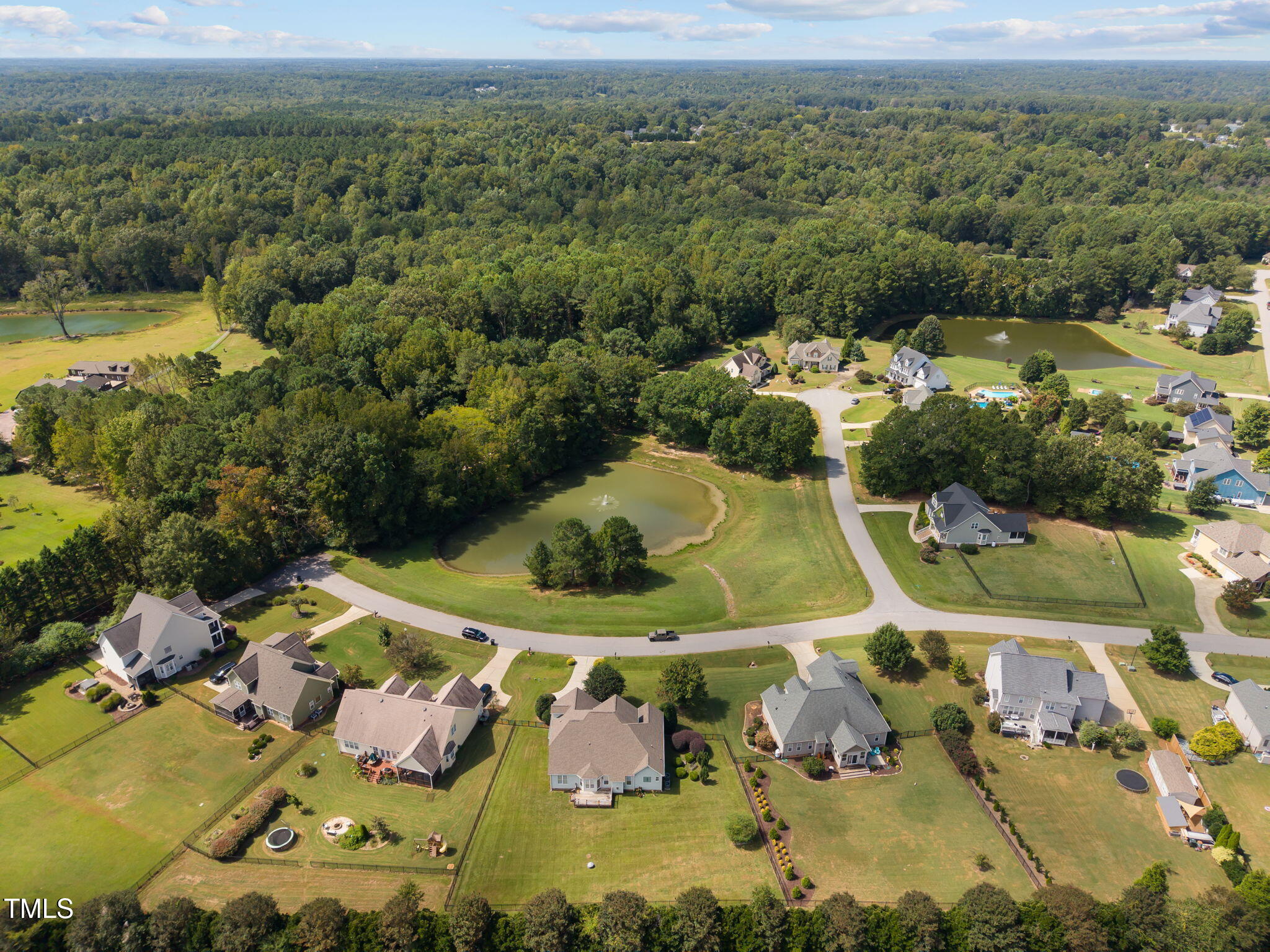 6313 Southern Charm Lane Raleigh, NC 27603 - Photo 36 of 38 an aerial view of a house with a swimming pool yard and outdoor seating