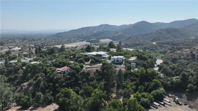 a view of a city with mountain